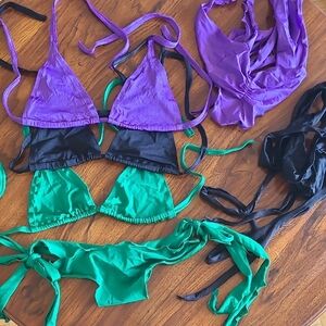 Colorful Triangle Bikini Set Gogo Dancer Stripper Festival